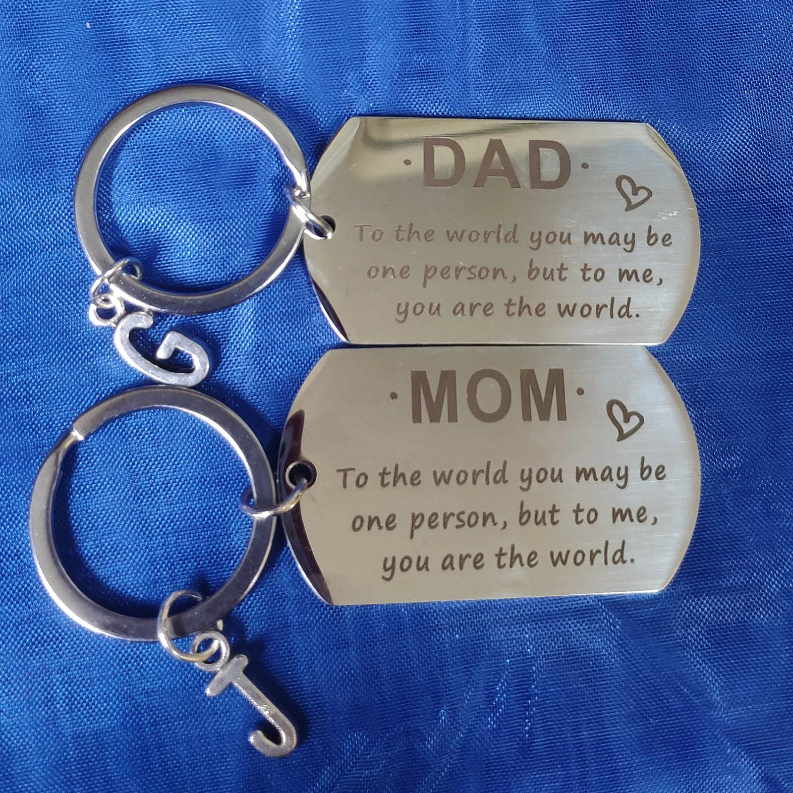

DAD MOM Stainless Steel Keychain Father's Day Mother's Day Gift Thanksgiving Creative Gift Key Chain Accessories
