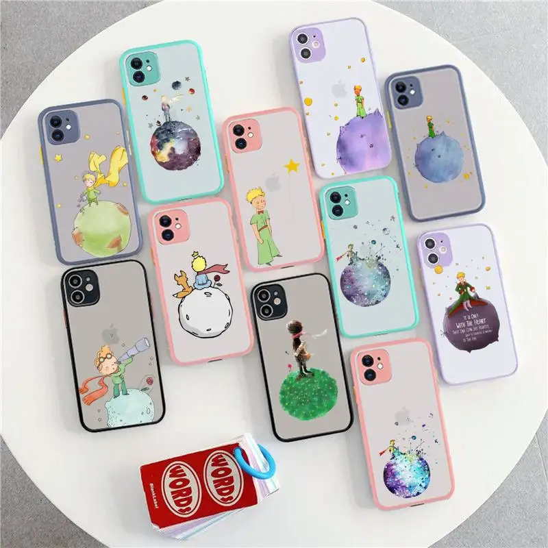 

Cartoon The Little Prince fox Phone Case for iPhone X XR XS 7 8 Plus 11 12 13 14 pro MAX 13mini Translucent Matte Case