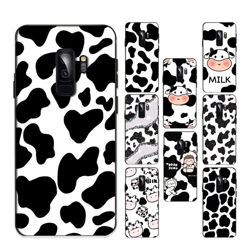 

RuiCaiCa White Black Cow Phone Case For Samsung Galaxy S 20lite S21 S21ULTRA s20 s20plus for samsung S 21plus 20UlTRA capa