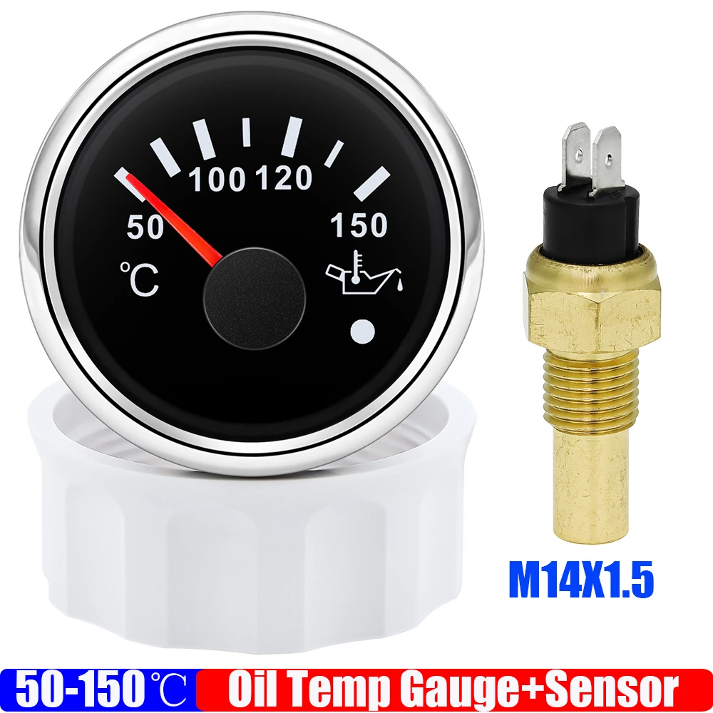 

7-цветный светодиодный датчик температуры масла 52 мм с датчиком для автомобиля, водонепроницаемый измеритель температуры масла с сигнализацией, морская яхта, 12 В, 24 В, на заказ