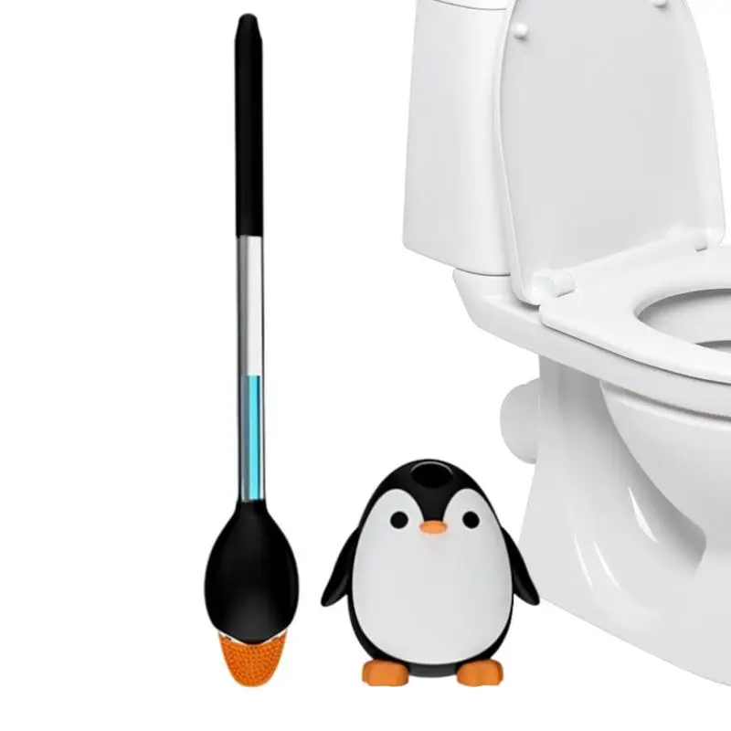 

Toilet Brush Penguin Clean Toilet Scrubber Brush Flexible Toilet Bowl Brush Head With Silicone Bristles Compact Size For Storage