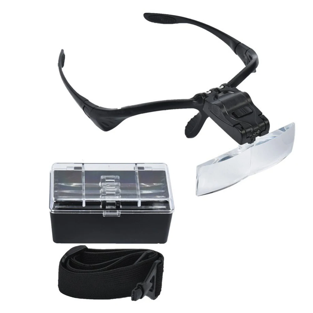 

Увеличительное стекло с 2 светодиодсветодиодный лампами и креплением на голову