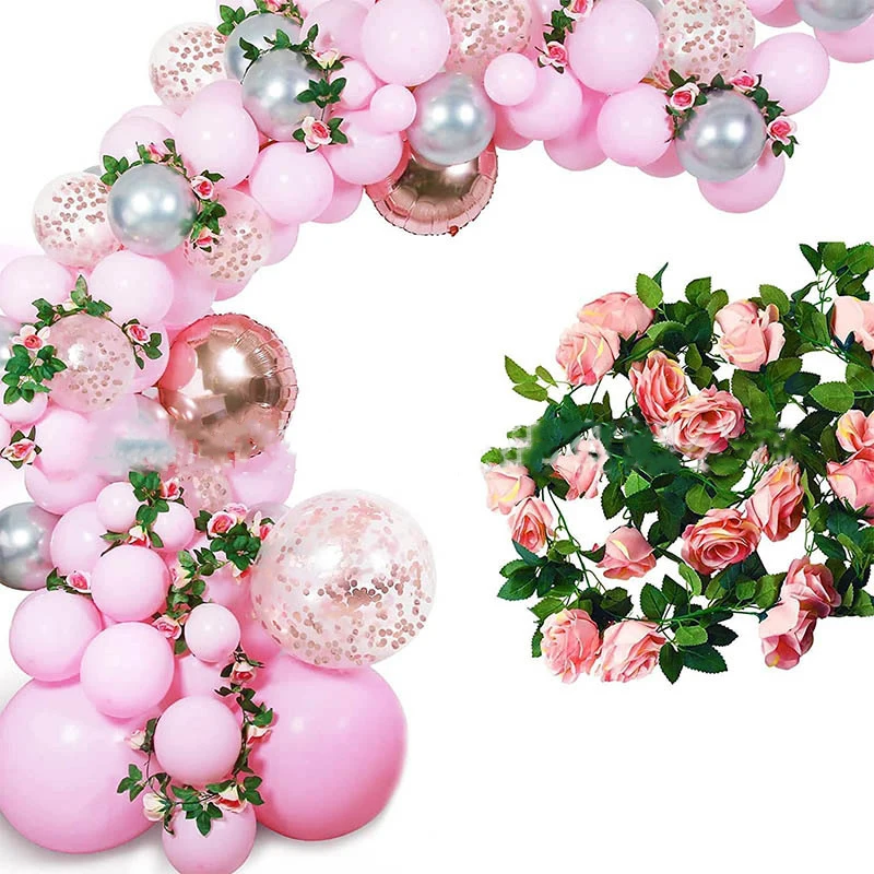 

Rose Silver Pink Balloon Arch Garland Kit Confetti Balloon Glue Chain Wedding Happy Birthday Party Decor Baby Shower Party Favor