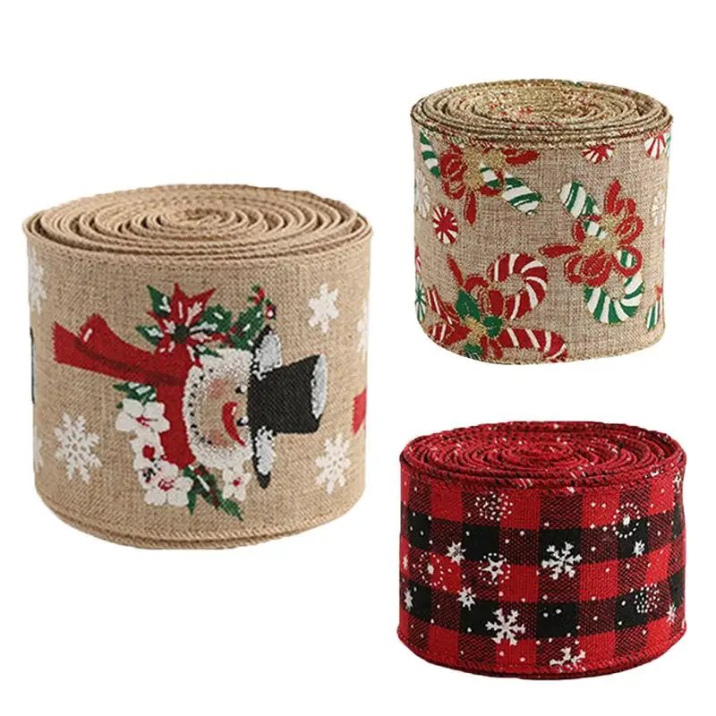 Рождественская лента из мешковины гирлянда ротанга с бантом мультяшная