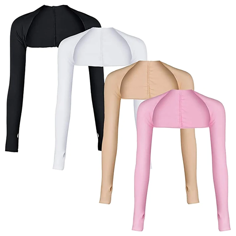 

4Pairs Cooling Shawl Arm Sleeves with Finger Hole Sun Protection Shawl Golf Fishing Shawl Anti-UV Arm Sleeves