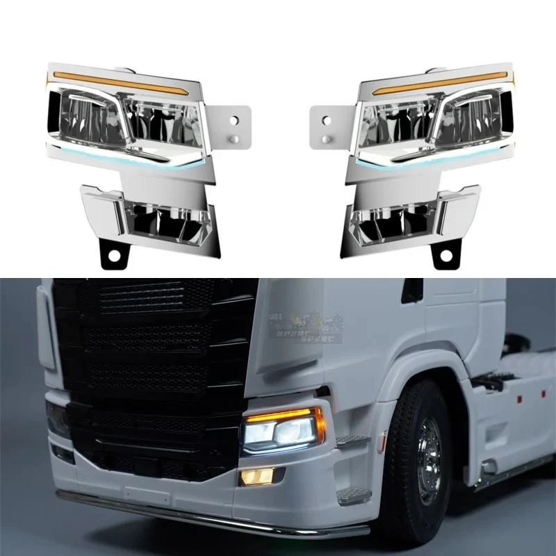 

770S LED 5V Headlight Lighting System Lamp for 1/14 Tamiya RC Truck SCANIA Scania 770S 8X4 56368 56371 Nooxion MFC-03 M24 Car