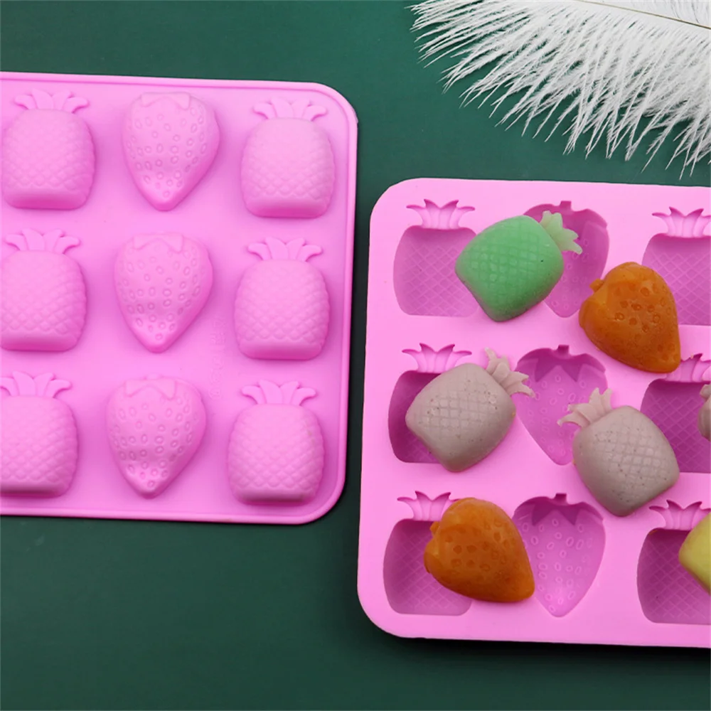 

DIY Fruits Chocolate Candy Cookie Mold 3D Strawberry Pineapple Silicone Fondant Cake Decorating Desserts Mould Baking Tool