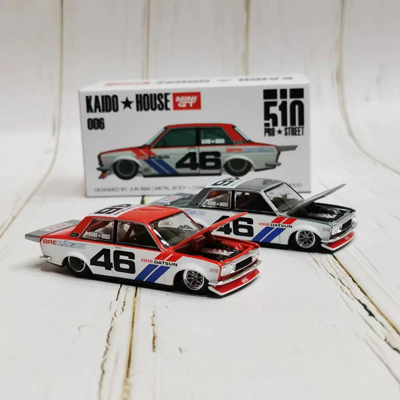 

Мини GT + Kaido House Модель автомобиля Datsun 510 Pro уличный № 46 литье под давлением