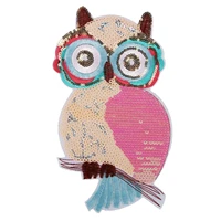 30cm large plush sequin owl patch clothing embroidery 3d sew on fabric transfer sticker for clothes t shirt diy supplies