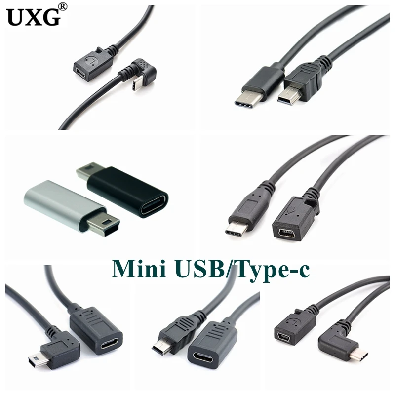 Переходник с USB C на Mini USB 2,0, переходник с Type C «Мама» на Mini USB «папа», коннектор для GoPro, MP3-плееров, видеорегистраторов, цифровых камер, GPS
