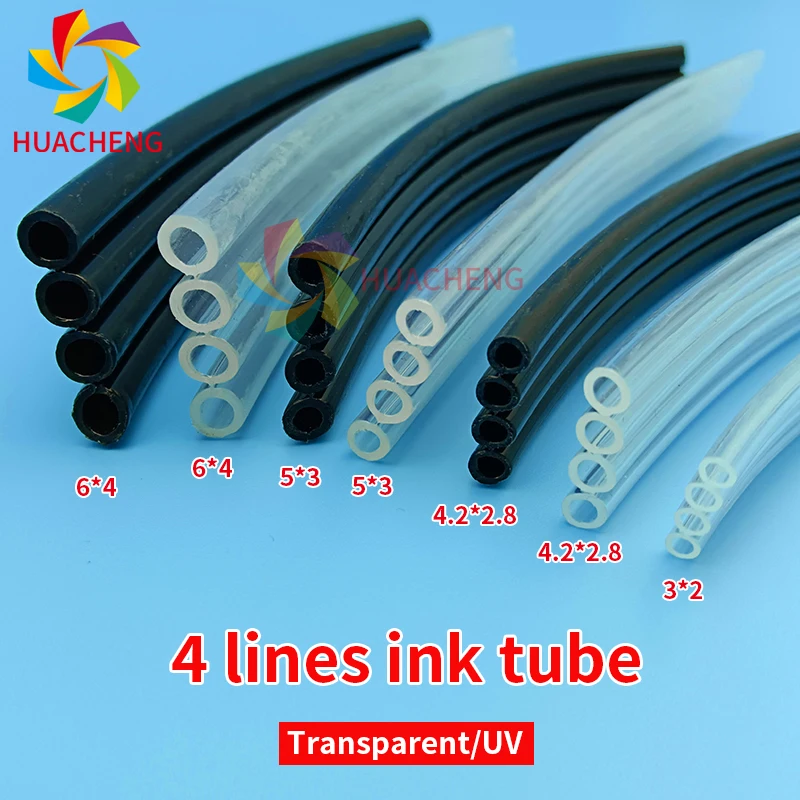 

5 Meters Ink Tube Transparent/UV 4 Lines for Large Format Inkjet Printer Ink Pipe Hose 3x2/4.2x2.8/4x2.5/4x3/5x3/6x4mm 4 Ways