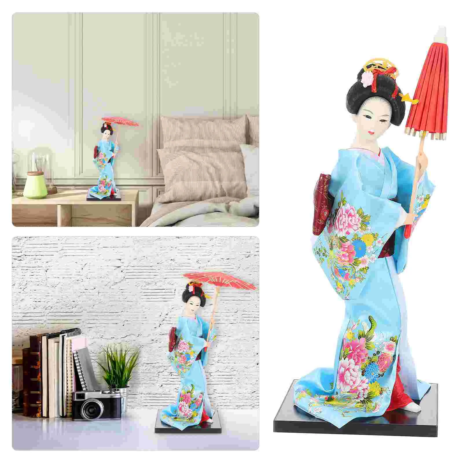 

Japanese Handmade Dolls Tabletop Geisha Ornament Folk Crafts Delicate Kimono Style Desktop Adornment