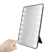 makeup mirror with 16 leds cosmetic mirror with touch dimmer switch battery operated stand for tabletop bathroom travel