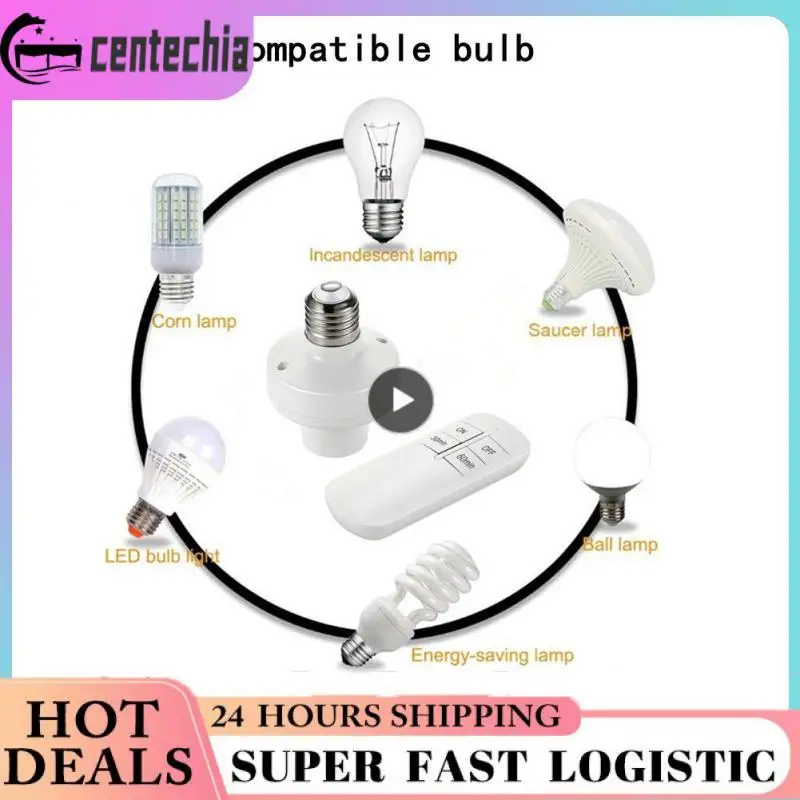 

With Remote Controller Led Light Base Timer Lamp Socket Remote Control Lamp Bases Smart Home Hot E27 Lamp Holder Base With Timer