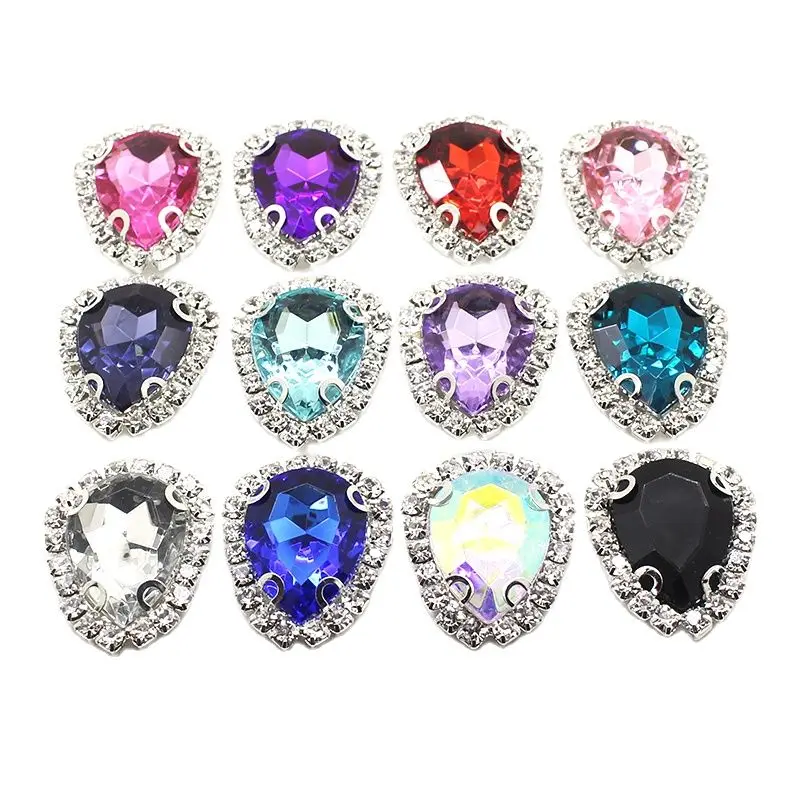 Акриловая пуговица в форме капли воды, размер 32 х 25 мм, 5 шт./компл.