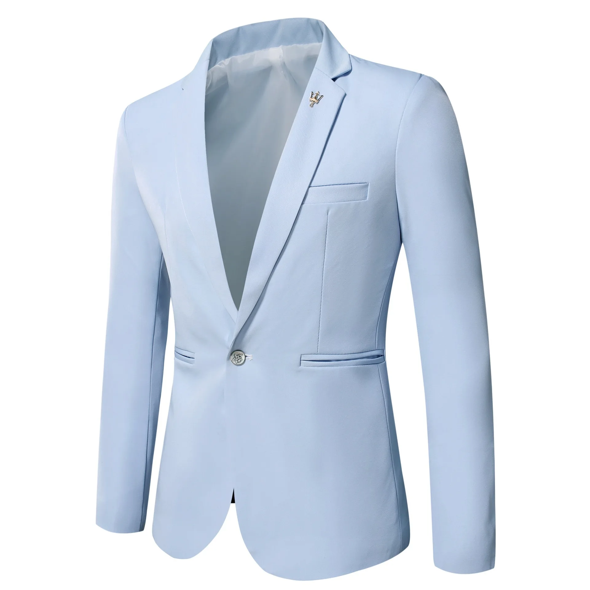 

Gentleman Blazers Handsome Pure Color Suit Jacket Business and Casual Coat Prom Singer Concert Stage Costume Winter Size M-3XL