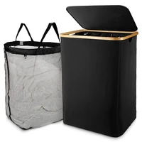 laundry basket with lid black laundry basket with removable laundry bag laundry sorter for bathroom bedroom