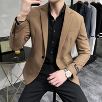 2021 spring blazers for mens solid color wedding business casual slim suit jackets street social office dress coats veste homme