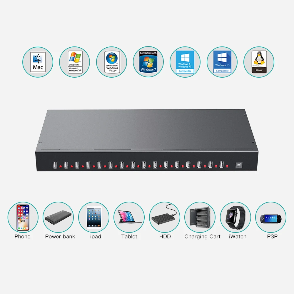 Sipolar A-165 16-портовый USB-концентратор для передачи данных и зарядки разветвитель