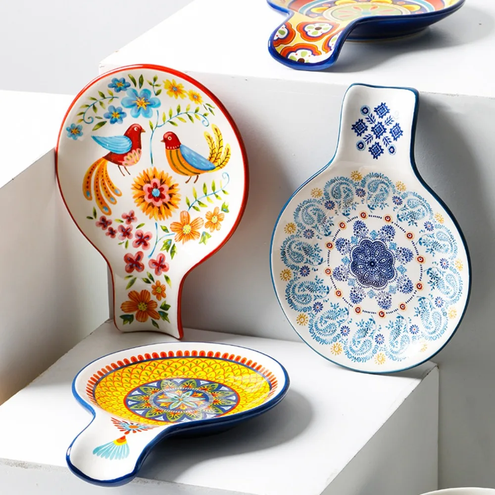 Экологичная керамическая подставка для ложки декора столешницы и кухни.