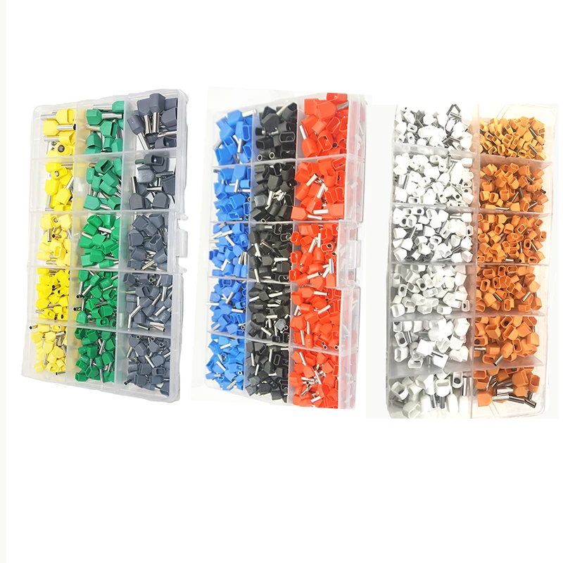 

720/300/765/270pcs Wire Ferrule Connectors Kit Wire Copper Crimp Connector Twin Insulated Ferrule Pin Cord End Terminal