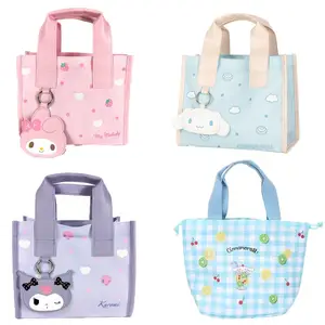 Kawaii MINISO Sanrio Cinnamoroll Kuromi mesh shoulder bag casual cartoon  mymelody portable fashion shopping bag Kids Toys Gift - AliExpress