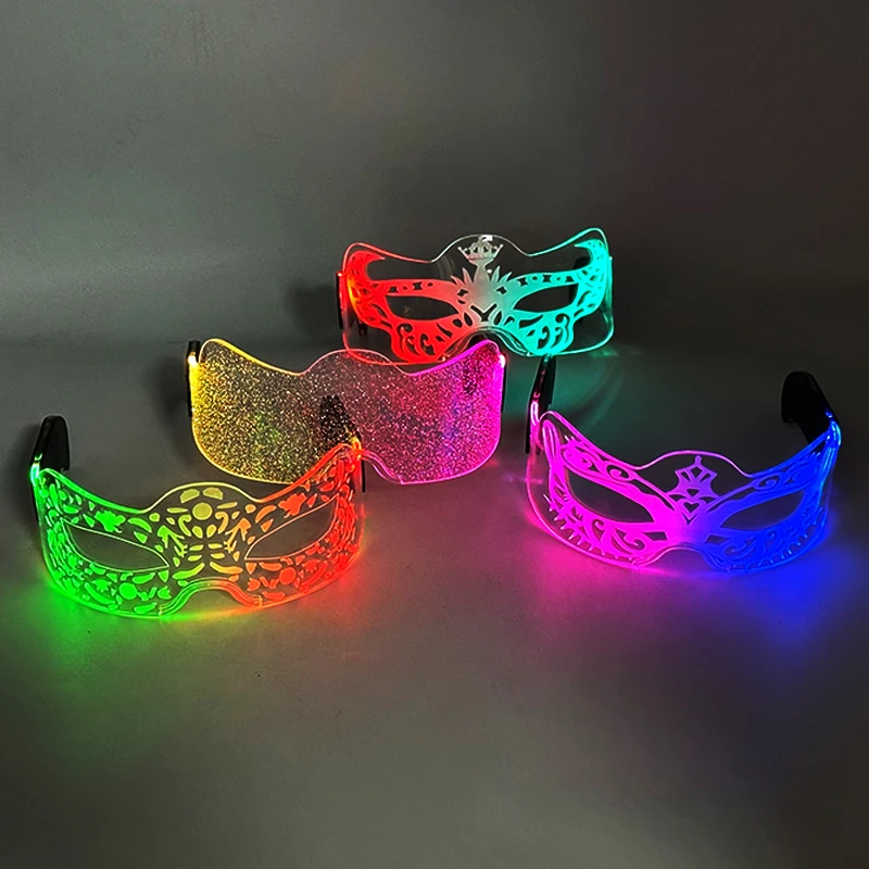 Новинка светящиеся неоновые очки 7 цветов 12 режимов