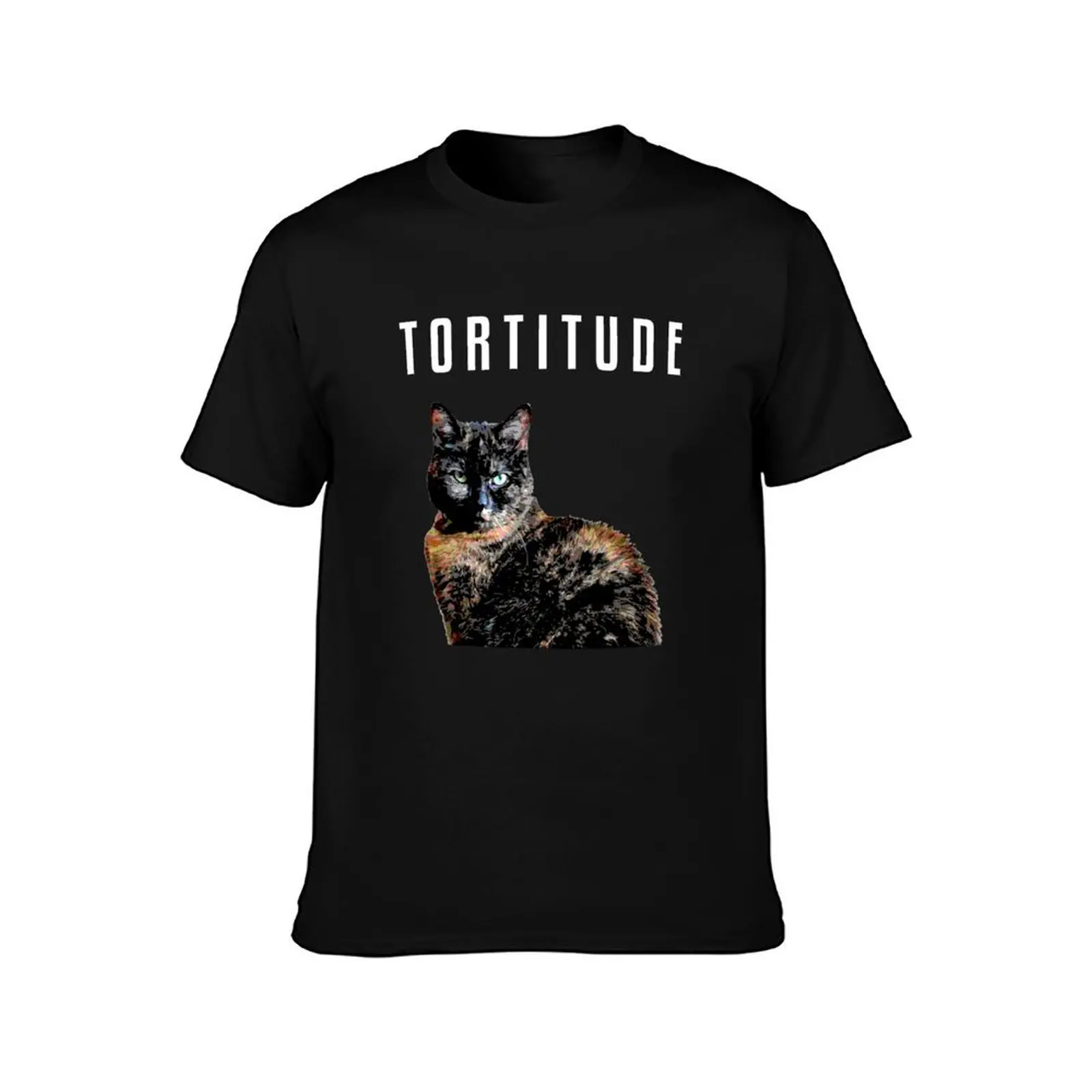 Фото Футболка Torti Cat Tortitude, повседневный минималистичный топ с короткими рукавами №2