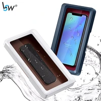 phone holder bathroom waterproof home wall iphone case stand box self adhesive touch screen phone shell shower sealing storage