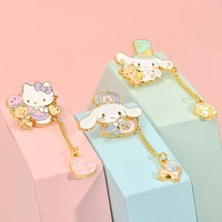 sanrio anime figure kitty brooch cinnamoroll kawaii cartoon accessories buckle cute metal pin clothes toys for girls gifts kids