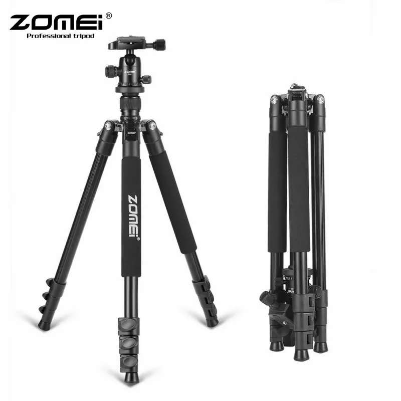 Профессиональный штатив ZOMEI Q555, алюминиевый Универсальный кронштейн для цифровой камеры, аксессуары для фотосъемки в реальном времени
