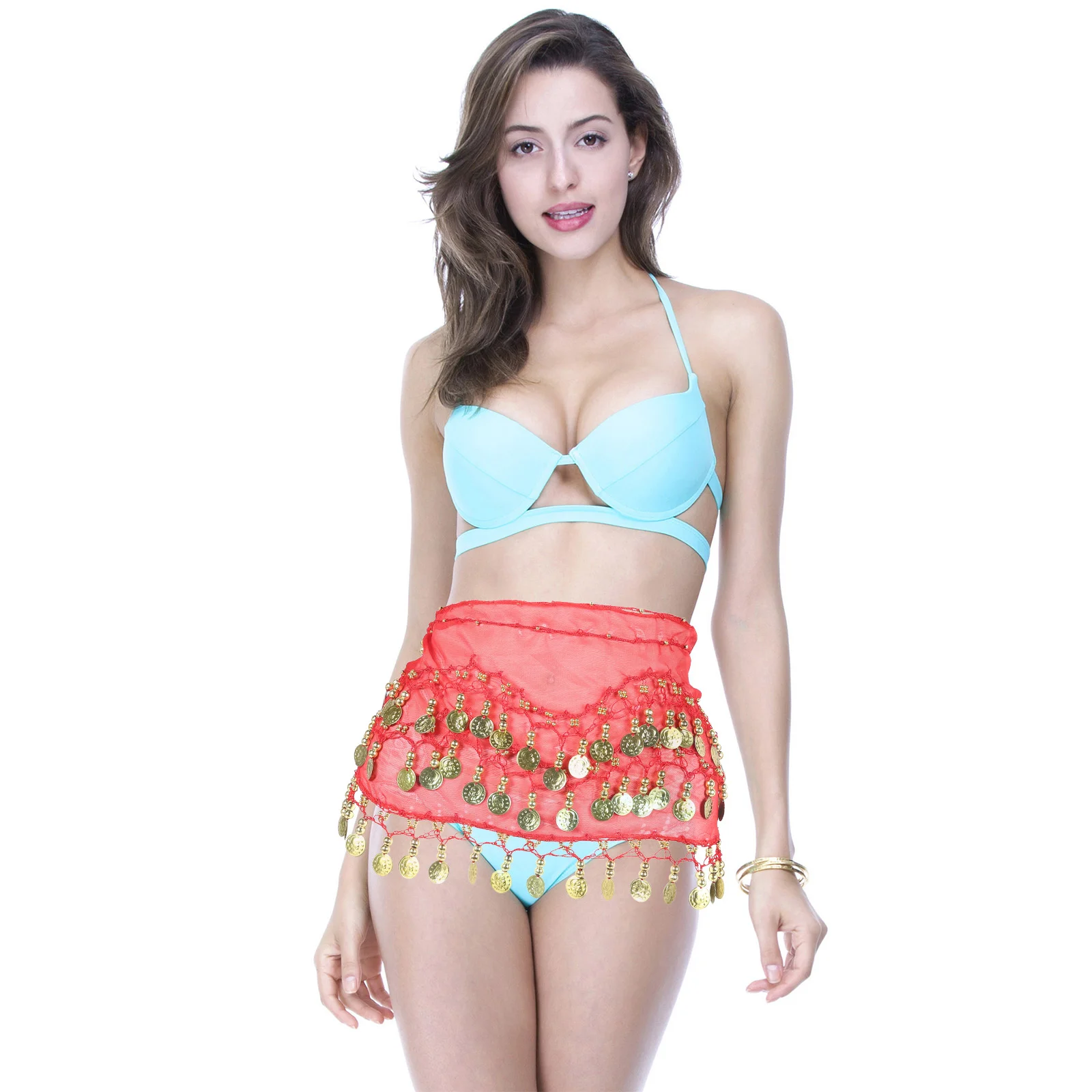 

Sequins Waist Chain Miss Cinturón Para Mujer Polyester Skirts Scarf