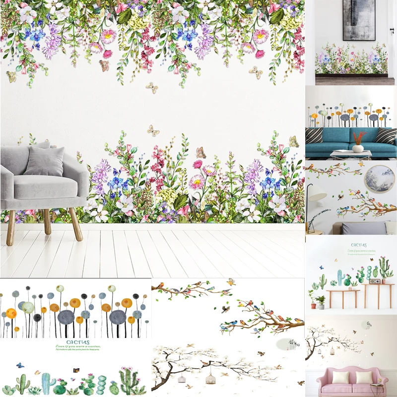 

Flower Grass Wall Stickers Art Decal Mural Wall Background DIY Decor Home Decoration Wall Background Decor Kid Sticker