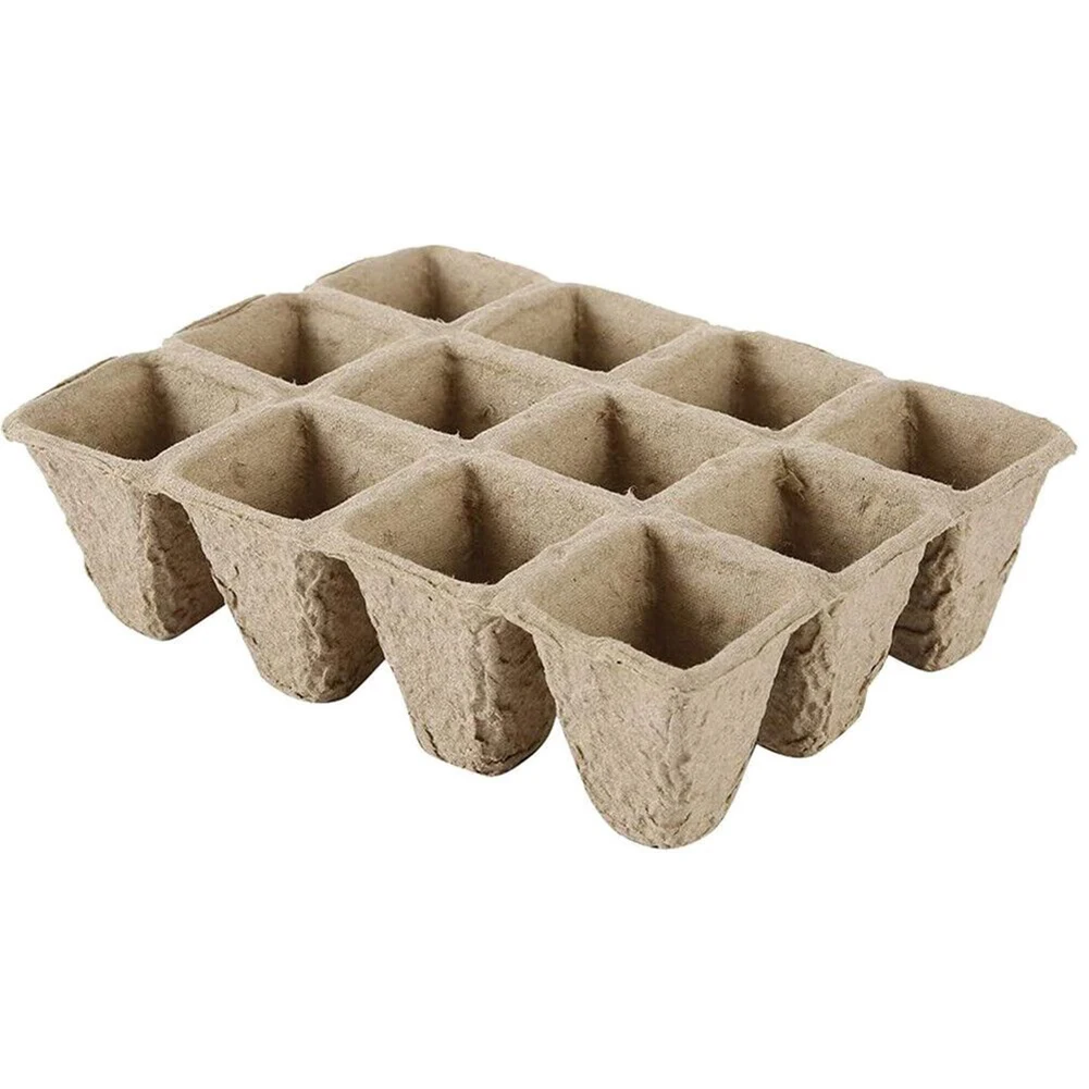 

10pcs 12 Holes Biodegradable Nursery Pots Tray Paper Peat Flower Vegetable Nursery Cup Greenhouse Planting Starters Tools
