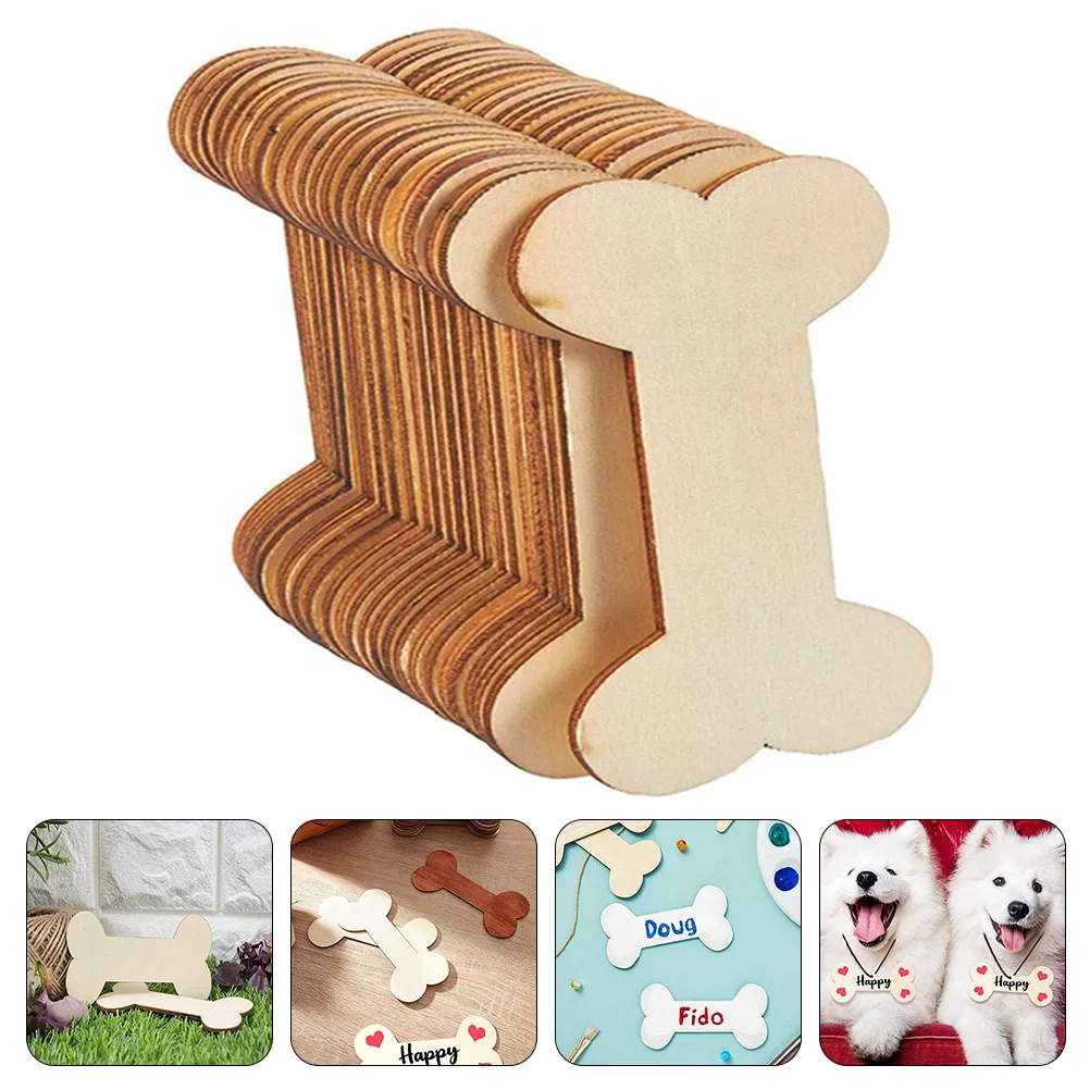 

Dog Bone Tag Wooden Diy Wood Cutout Ornaments Ornament Hanging Blank Crafts Pieces Christmas Treedecorunfinished Pet Blanks Tags