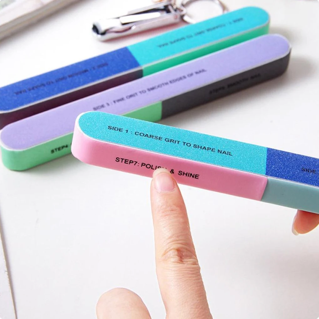

3pcs/set 7 different Grit Nail File Buffer Block Colorful Nail Art Polish Sandpaper Strip Set Polishing File Tool