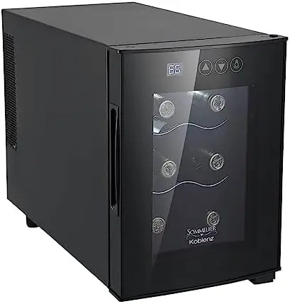 

Free Standing Single Zone Fridge and Chiller Wine Cooler, One Size, Black, 750 milliliters