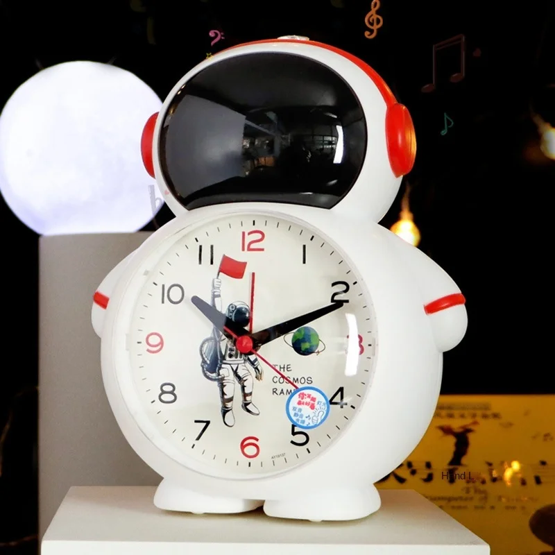 

2022 new alarm clock for children to speak students use the wake-up artifact intelligent astronaut cartoon boy Bedside Alarm