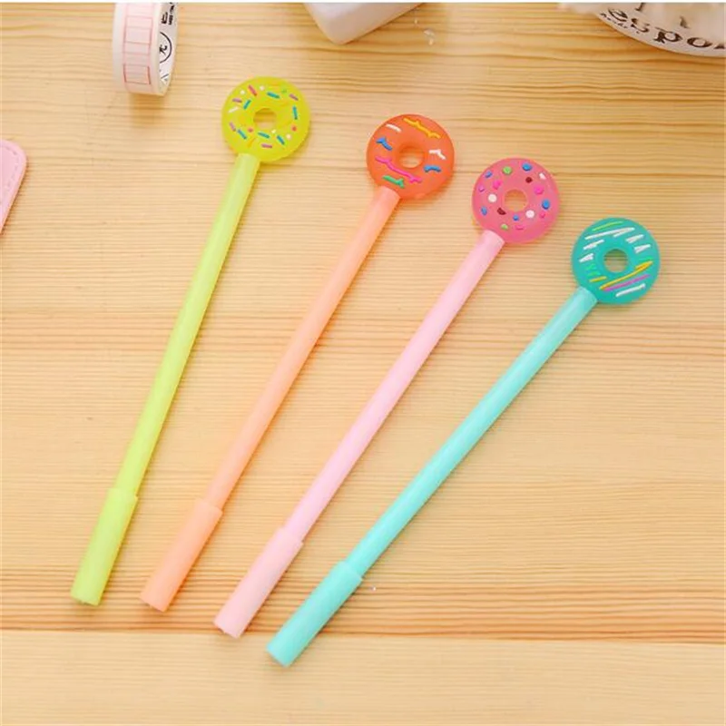 60 шт./лот креативная гелевая ручка в виде пончика милая 0 5 мм черная для подписи