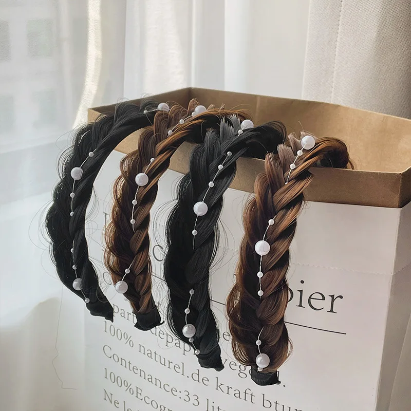 

Twist Braid Hairdband Wig Headband Pressure Hair Pull Flower Wide-brimmed Handmade Braid Hair Accessories