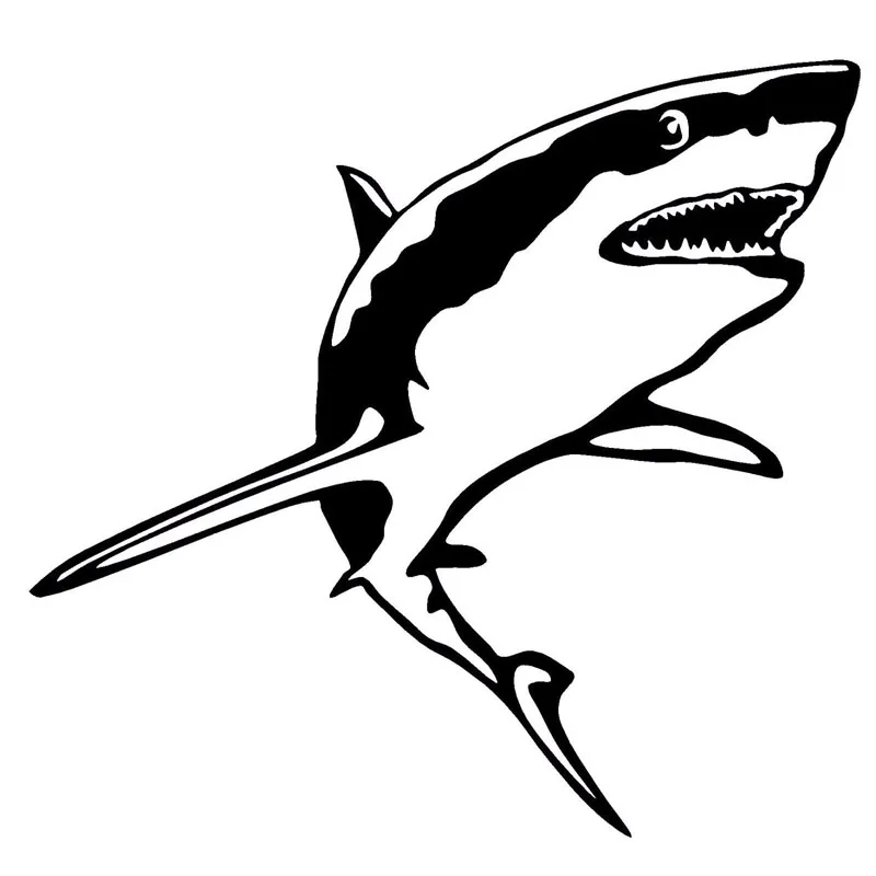 

LLY-2488 Creativity Great White Shark Modeling Personality Car Stickers PVC Fashion Auto Window Bumper Quality Waterproof Decals