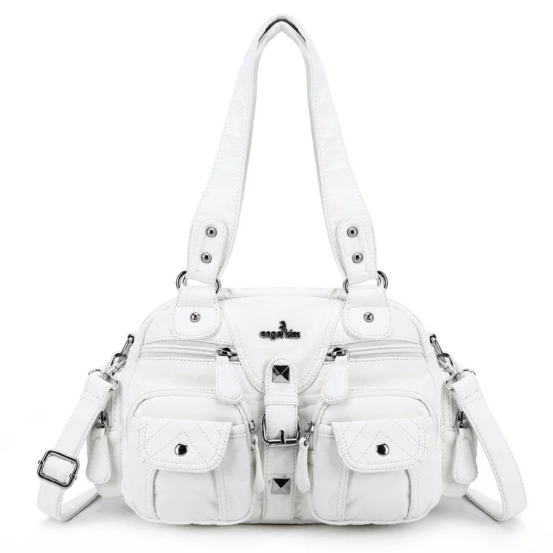 

Women Small Handbags Satchel Top-handle Handbag PU Shoulder Bag 8”x11” Dumpling Pack Multi-pockets Shoulder Bags
