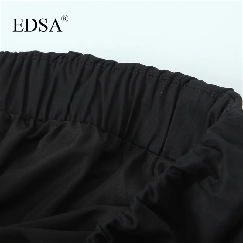 Юбка-миди с бантом EDSA Женская черная Повседневная элегантная летняя юбка