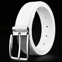 casual fine grain belt business unisex wild simple luxury trend young student pin buckle personality white tooling belt black