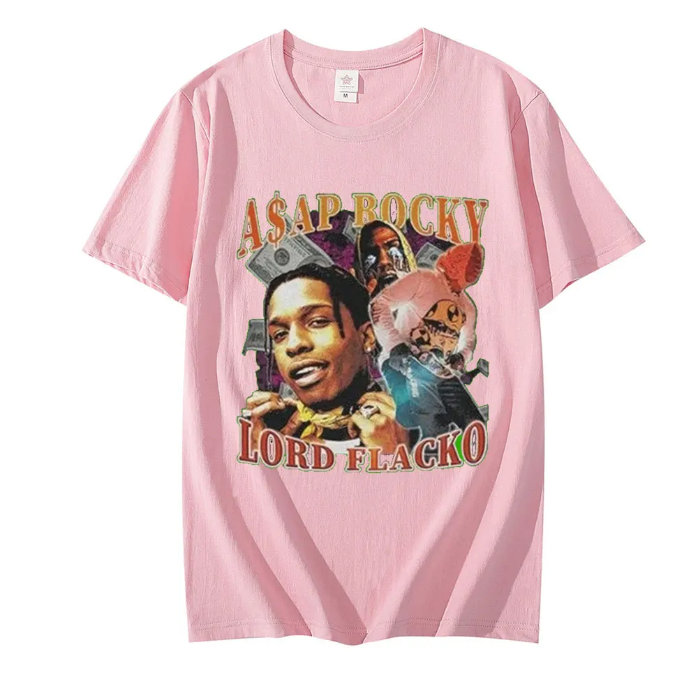

Hot Sale ASAP Rocky Portrait Graphic Aesthetics T-shirts Streetwear tshirt Men Short Sleeve Loose Couple T-Shirt Casual Harajuk