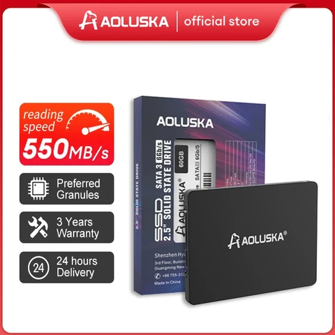 SSD-накопитель AOLUSKA, 500 дюйма, SATA 3, 480 ГБ, 2,5 ГБ, 240 ГБ