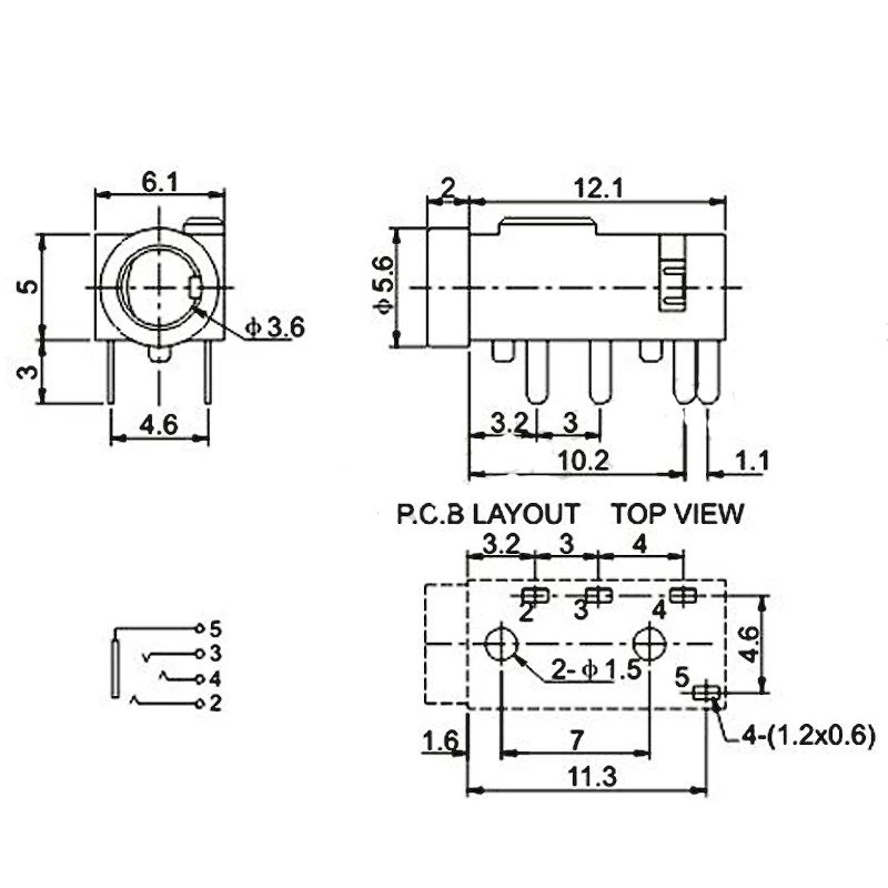 Разъем для наушников 3 5 мм 100 шт