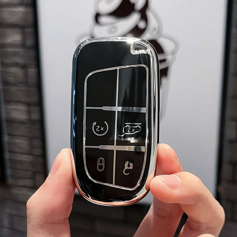 Высококачественный чехол для автомобильного ключа из ТПУ JEEP Grand Cherokee WK2 Renegade Compass