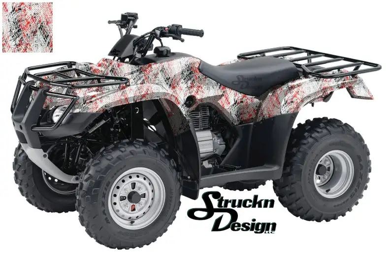 

Grunge White Red Black Scratch 4ft x 10ft Decal Vinyl Graphic Pattern Wrap Kit ATV UTV Golf Cart Motorcycle Scooter Bike Cast w/