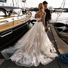 Женские свадебные платья Bohe, кружевное женское платье со шлейфом сзади, свадебные платья Suknia Robe De Mariee на заказ